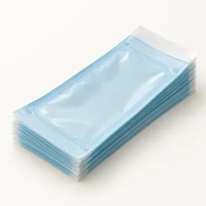Blue and white self-seal sterilization pouches